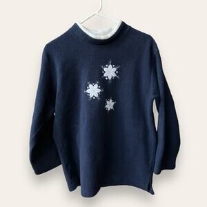 Vtg Top Stitch Winter Snowflake Sweatshirt Size Medium